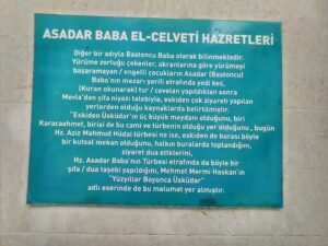 Asadar Baba Kabri Açıklama Levhası