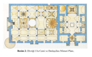 Divriği Ulu Camii ve Darüşşifası Mimari Planı